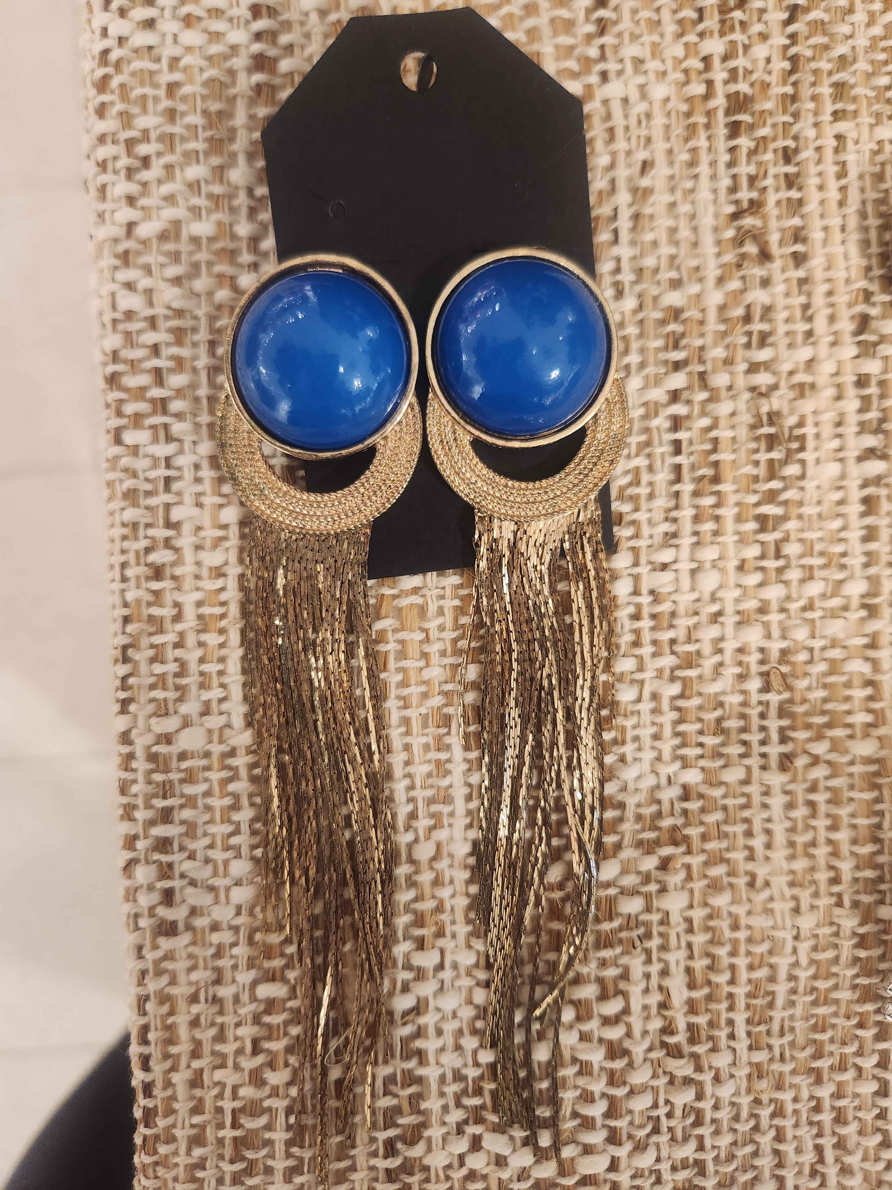 Eclectic Blue and Gold Earrings