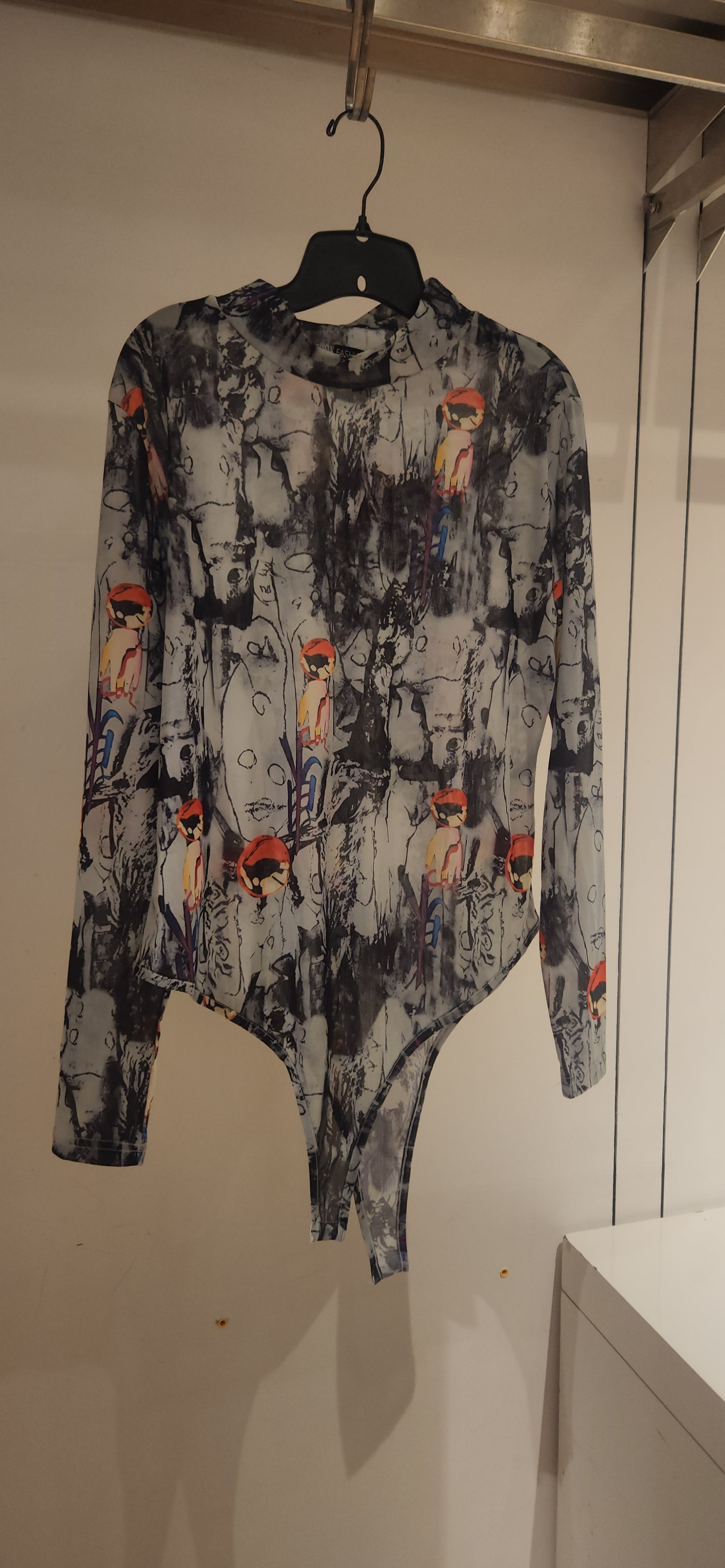 Vintage "Art" Mock Turtleneck Sheer Bodysuit