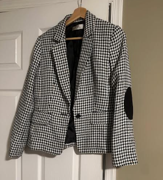Deux Fois | Black and White Houndsooth Blazer